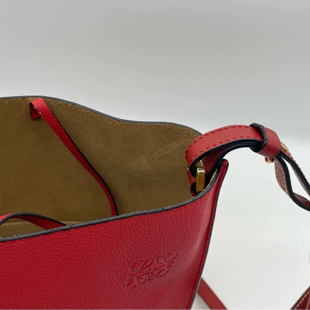 Auth Loewe Gate Bucket Bag – Raspberry Red – Small - Picture 9 of 15